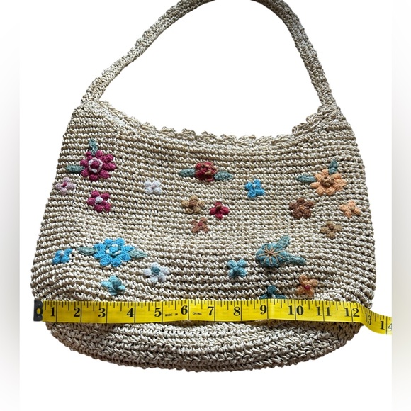 Capelli Straworld Floral Straw Crochet Shoulder Bag Boho Summer Beach Purse - Picture 16 of 16